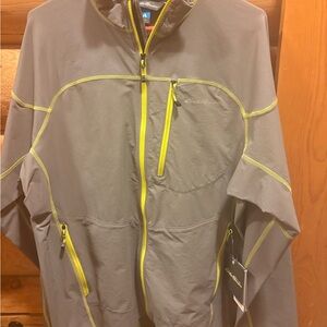 Eddie Bauer Men's Gray Jacket with Yellow Accents